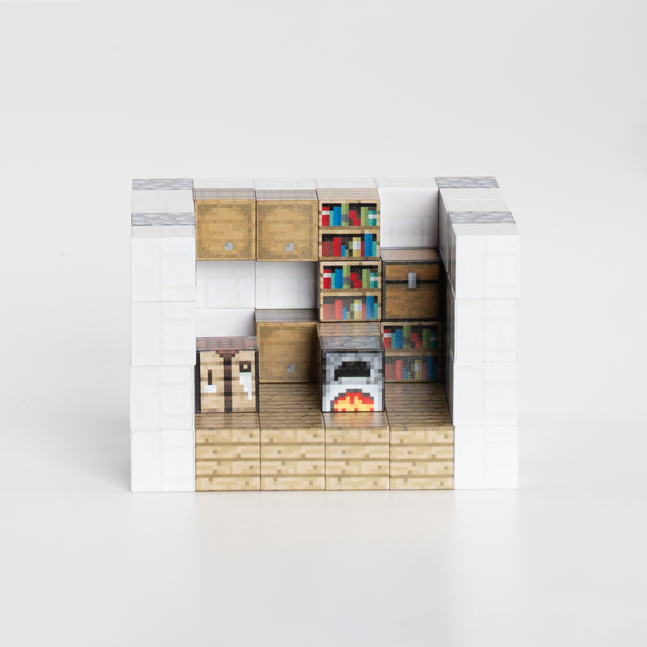 Magnetic Building Blocks - Wooden house (80pcs) +3 Random Figures