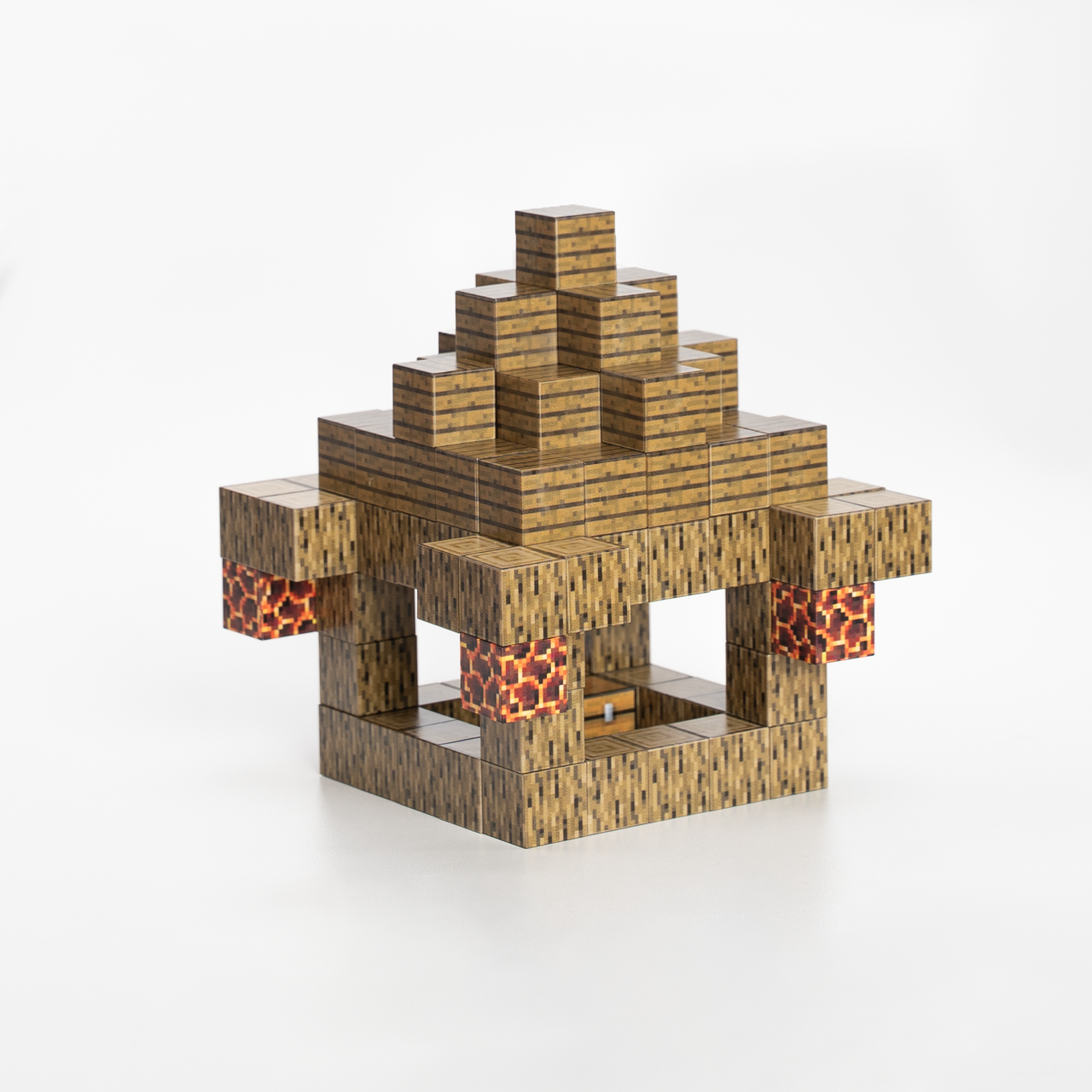 Magnetic Building Blocks - Wooden house (80pcs) +3 Random Figures