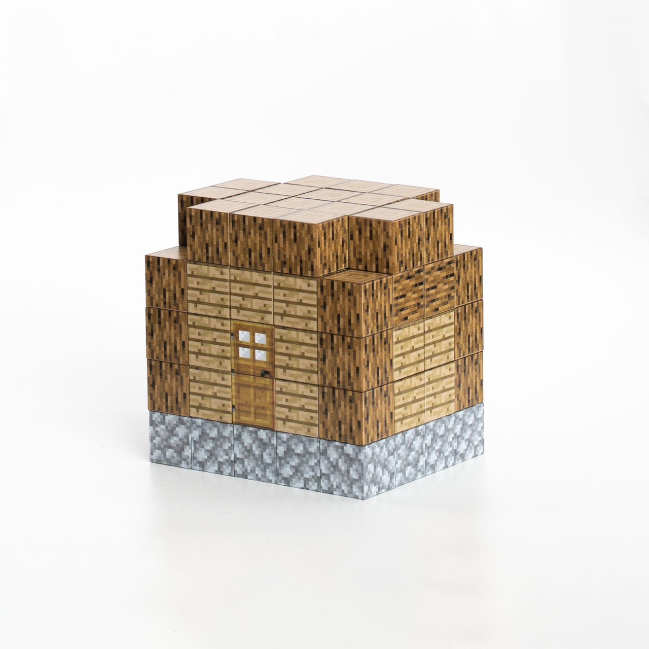 Magnetic Building Blocks - Wooden house (80pcs) +3 Random Figures
