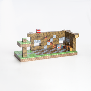 Magnetic Building Blocks - Wooden house (80pcs) +3 Random Figures